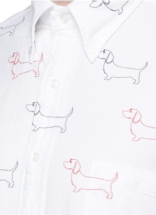 细节 - 点击放大 - THOM BROWNE - 腊肠犬图案牛津衬衫