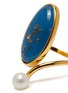 细节 - 点击放大 - EJING ZHANG - 树脂淡水珍珠几何造型镀18K金纯银戒指