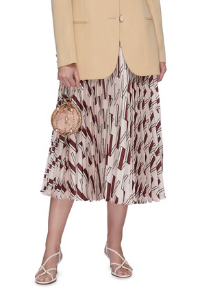 模特儿示范图 - 点击放大 - ROSANTICA - 'Mini Sasha' faux pearl crystal embellished top handle bag