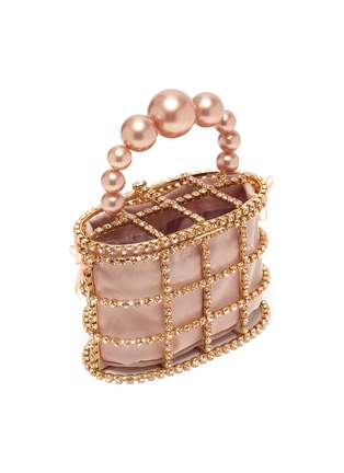 细节 - 点击放大 - ROSANTICA - 'Holly' faux pearl crystal embellished top handle bag