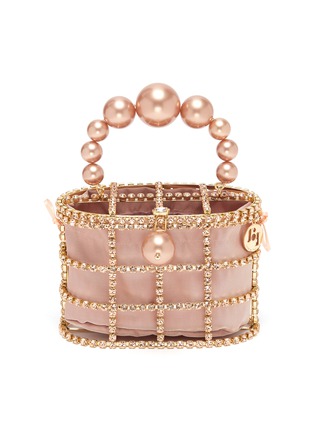首图 - 点击放大 - ROSANTICA - 'Holly' faux pearl crystal embellished top handle bag