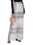模特儿示范图 - 点击放大 - ROSANTICA - 'Holly' faux pearl crystal embellished top handle bag