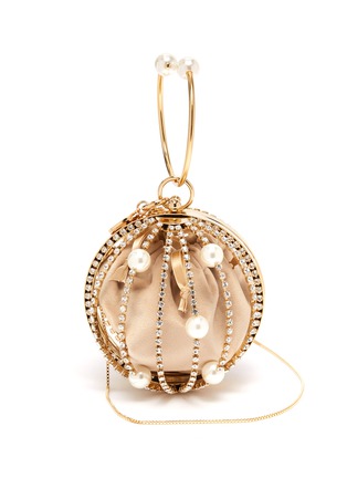 首图 - 点击放大 - ROSANTICA - 'Super Holly' faux pearl crystal embellished top handle bag