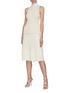模特儿示范图 - 点击放大 - VICTORIA BECKHAM - 拼色线条褶裥混棉针织半裙
