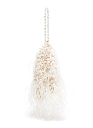 首图 - 点击放大 - CULT GAIA - Dory品牌名称金属缀饰鸵鸟毛人造珍珠手拿包