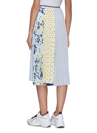 背面 - 点击放大 - PORTSPURE - 拼色品牌标志条纹花卉及抽象图案百褶半裙
