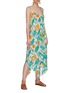 模特示范图 - 点击放大 - LOEWE - PAULA'S IBIZA系带拼色荷花图案真丝吊带连衣裙