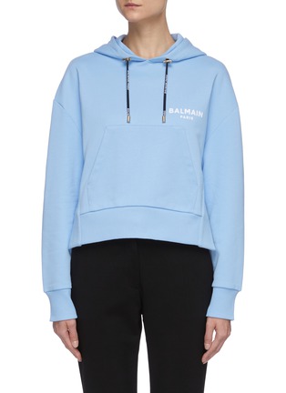 首图 - 点击放大 首图 - 点击放大 - BALMAIN - logo侧开衩短款连帽卫衣