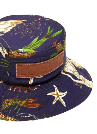细节 - 点击放大 - LOEWE - PAULA'S IBIZA品牌名称拼贴趣味图案纯棉渔夫帽
