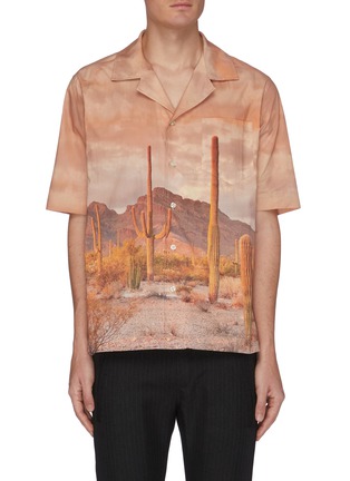 首图 - 点击放大 - RHUDE - 品牌名称仙人掌沙漠图案纯棉短袖衬衫