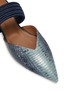 细节 - 点击放大 - MALONE SOULIERS - MAISIE搭带编织尖头蛇纹真皮穆勒鞋