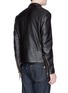 背面 - 点击放大 - MAISON MARGIELA - Zip front leather biker jacket