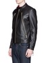 正面 -点击放大 - MAISON MARGIELA - Zip front leather biker jacket