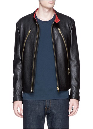 首图 - 点击放大 - MAISON MARGIELA - Zip front leather biker jacket