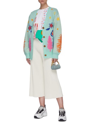 模特儿示范图 - 点击放大 - MIRA MIKATI - 趣味图案提花混羊毛及马海毛针织开衫