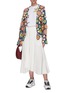 模特儿示范图 - 点击放大 - MIRA MIKATI - 拼接设计镂空花卉图案混羊毛针织开衫