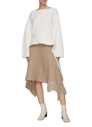模特儿示范图 - 点击放大 - THE ROW - ALYSSA垂坠布饰混羊绒及羊毛针织衫