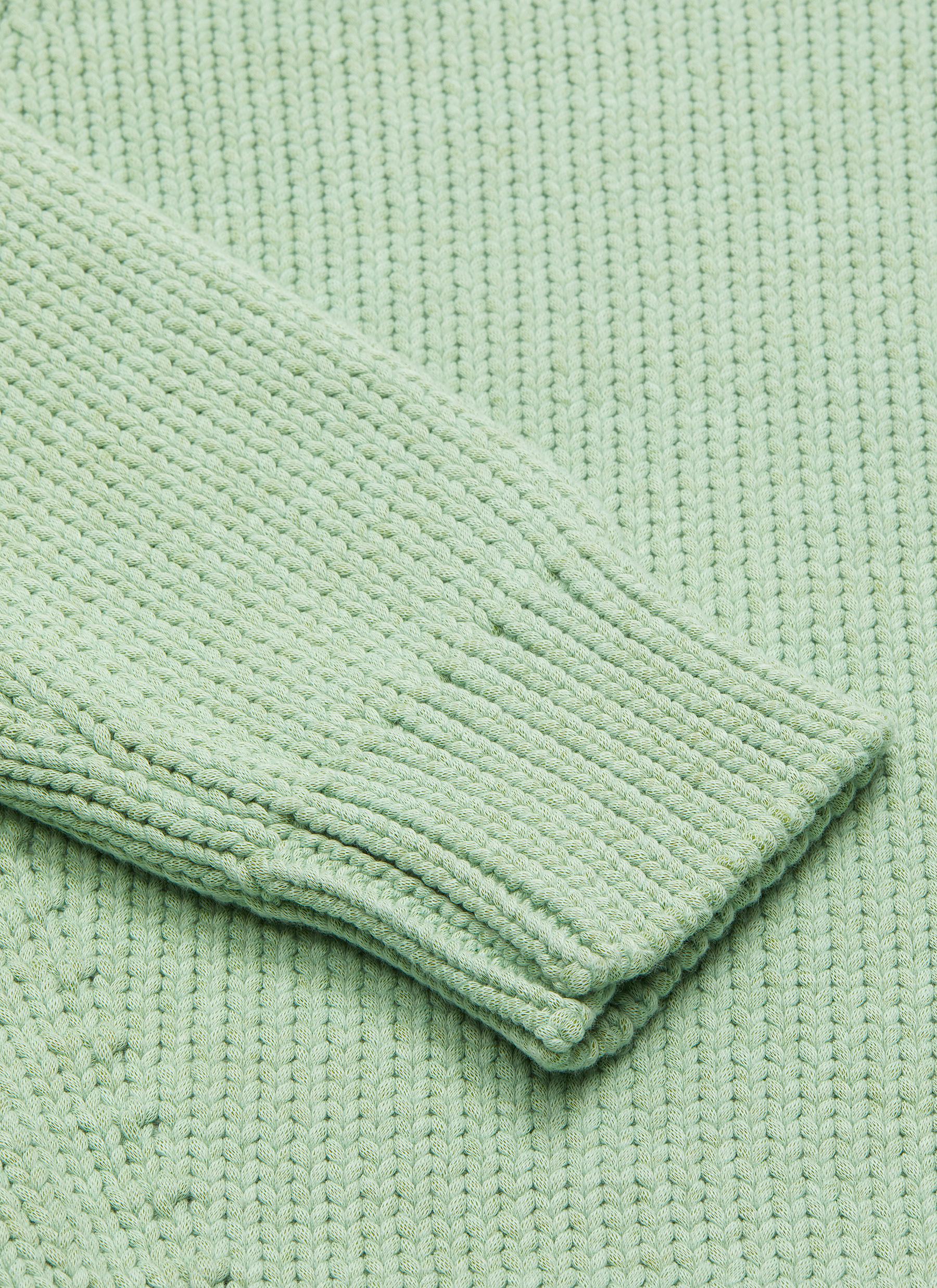 crewneck cotton sweater in green latte