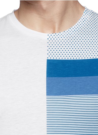 细节 - 点击放大 - MONCLER - 条纹波点纯棉T恤