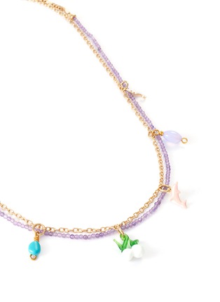 细节 - 点击放大 - GAVIRIA - YINGYANG双层18k镀金黄铜及珠饰吊坠项链