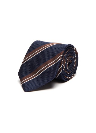 首图 - 点击放大 - STEFANOBIGI MILANO - 拼色条纹真丝领带