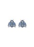 首图 - 点击放大 - SARAH ZHUANG - 钻石蓝宝石18k白金昆虫造型耳环