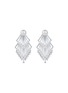 细节 - 点击放大 - SARAH ZHUANG - 可拆式珍珠钻石18K白金几何造型吊坠耳环
