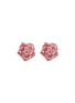 细节 - 点击放大 - SARAH ZHUANG - 可拆式钻石粉色蓝宝石18K玫瑰金玫瑰蝴蝶造型吊坠耳环
