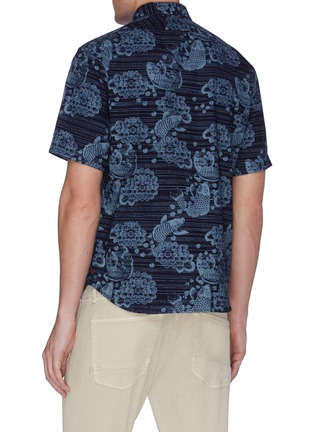 背面 - 点击放大 - DENHAM - 拼色条纹鱼及花卉图案纯棉短袖衬衫