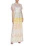 模特儿示范图 - 点击放大 - NEEDLE & THREAD - Chakra拼色亮片褶裥透视网纱礼服裙
