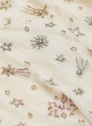 ETHER仿水晶珠饰点缀褶裥透视网纱上衣展示图