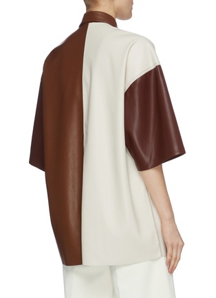 背面 - 点击放大 - NANUSHKA - Roque拼色设计皮革短袖衬衫