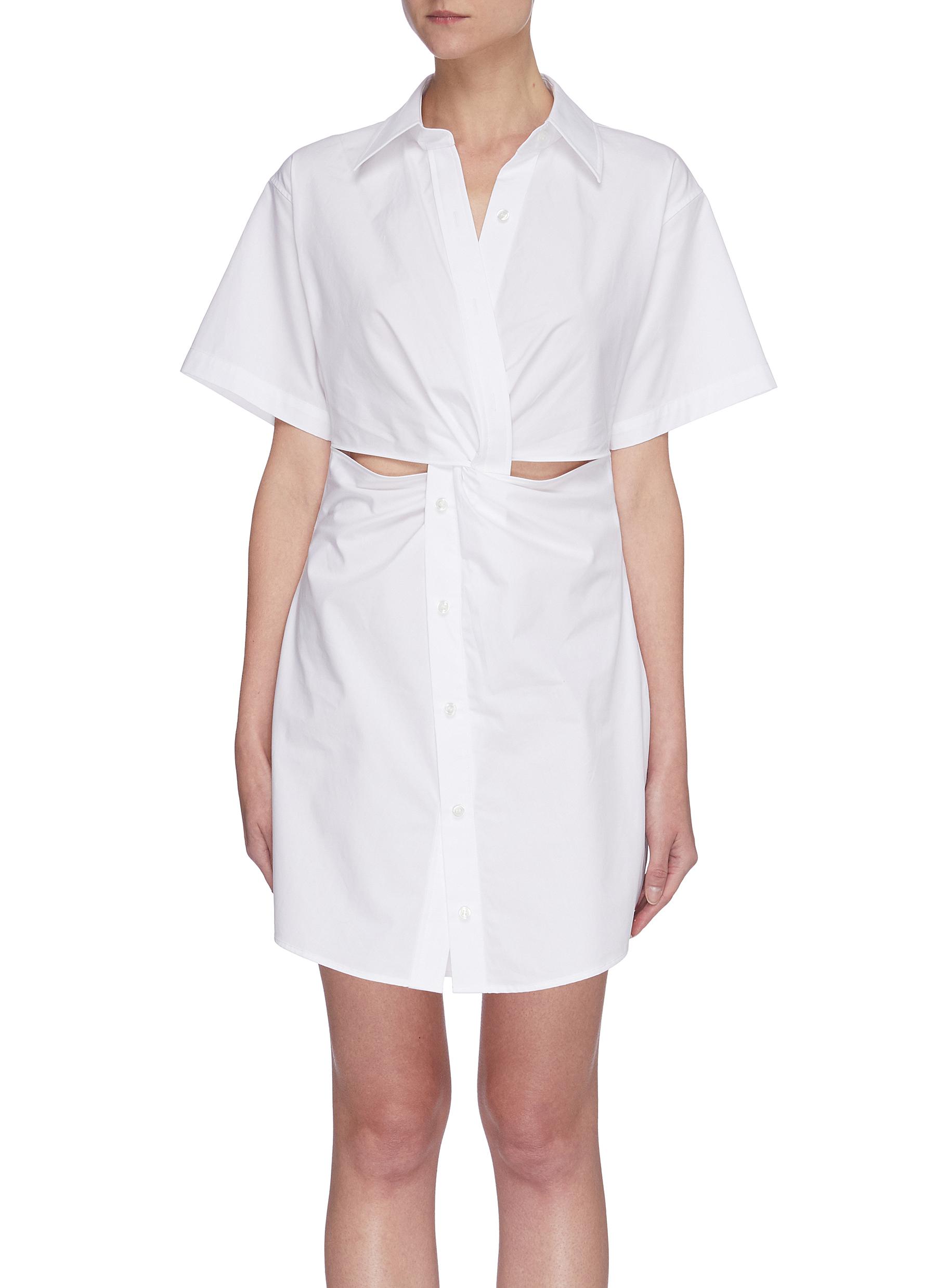 alexander wang white mini shirt dress