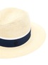 细节 - 点击放大 - MAISON MICHEL - HENRIETT拼色条纹帽带编织草帽