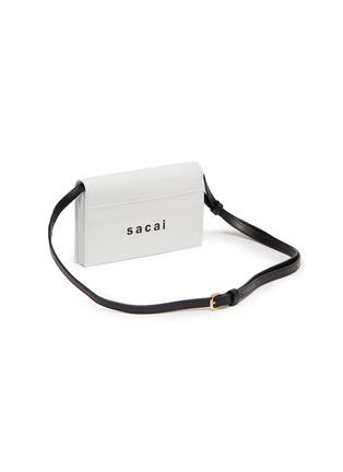 细节 - 点击放大 - SACAI - Logo镂空金属真皮单肩包