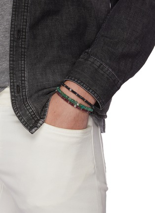 模特儿示范图 - 点击放大 - TATEOSSIAN - Nodo Precious' sapphire silver bead bracelet