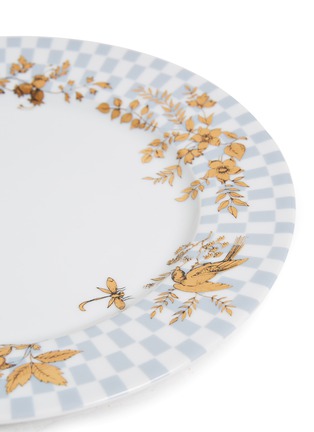 细节 –点击放大 - FORNASETTI - COROMANDEL拼色格纹花卉图案瓷盘（25cm）
