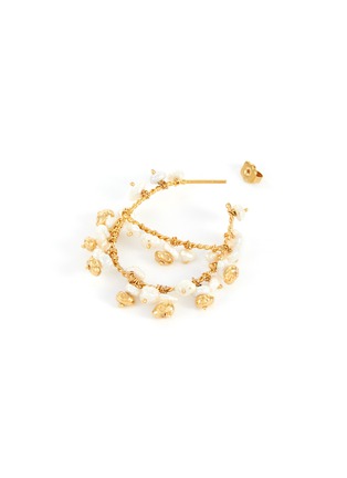 细节 - 点击放大 - JOANNA LAURA CONSTANTINE - Twisted wire pearl hoop earrings