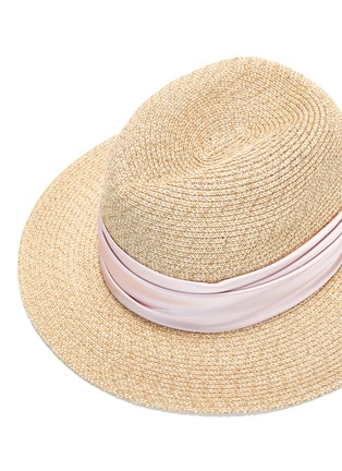 细节 - 点击放大 - EUGENIA KIM - COURTNEY拼色褶裥帽带编织宽檐帽