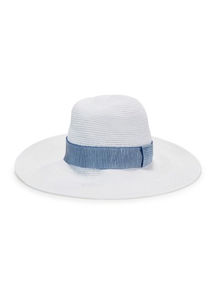 首图 - 点击放大 - EUGENIA KIM - EMMANUELLE拼色条纹纹理帽带编织宽檐帽