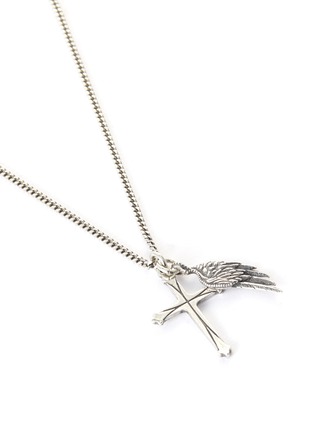 十字架翅膀造型纯银吊坠项链展示图