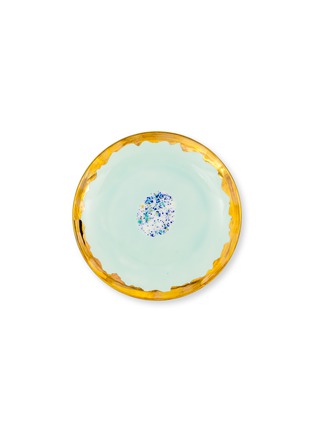 首图 –点击放大 - CORALLA MAIURI - Blue Marble抽象图案陶瓷甜品盘－蓝色