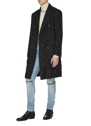 模特儿示范图 - 点击放大 - AMIRI - 品牌名称高领羊毛混羊绒针织衫