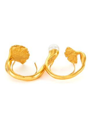 细节 - 点击放大 - OSCAR DE LA RENTA - 人造珍珠点缀银杏造型镀金金属双指戒指
