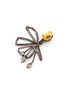 细节 - 点击放大 - OSCAR DE LA RENTA - 小号仿水晶串珠凤仙花造型吊坠金属夹耳耳环
