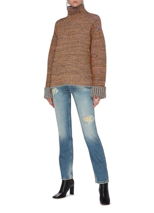 模特儿示范图 - 点击放大 - ACNE STUDIOS - 拼色条纹混羊毛针织衫