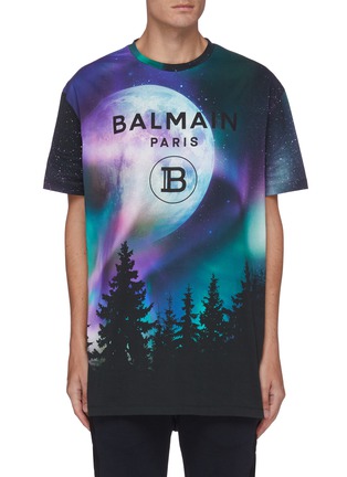 首图 - 点击放大 - BALMAIN - 品牌名称oversize月光森林图案纯棉T恤