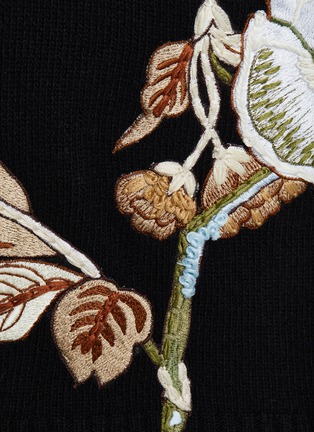 花卉刺绣羊毛混羊绒针织衫展示图