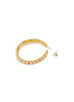 细节 - 点击放大 - KENNETH JAY LANE - 人造珍珠点缀圆环造型镀金金属耳环