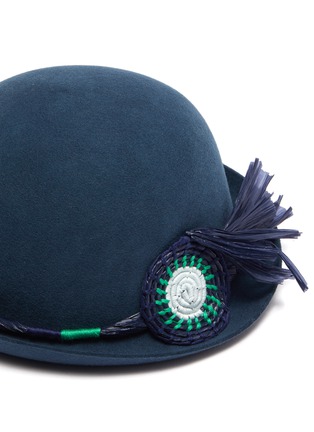 细节 - 点击放大 - TIA CIBANI KIDS - 儿童款编织几何帽带毛毡宽檐帽